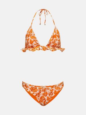 Bikini con stampa Etro arancione