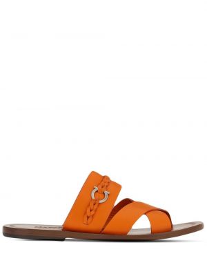 Sandále s otvorenou špičkou Ferragamo oranžová