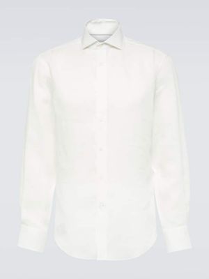 Camicia di lino Brunello Cucinelli bianco