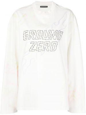 Тениска с принт Ground Zero бяло