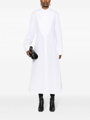 Sukienka koszulowa bawełniana Jil Sander biała