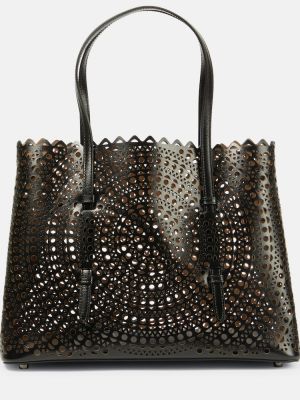 Leder shopper handtasche Alaã¯a schwarz