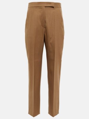 Pantaloni dritti di lana Max Mara marrone