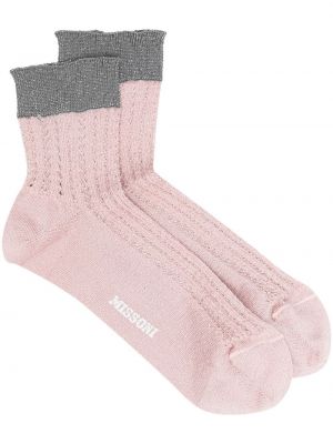 Trykt sokker Missoni rosa