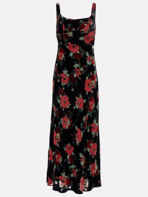 Svilena midi haljina od samta s cvjetnim printom Rixo