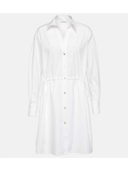 Βαμβακερή φόρεμα σε στυλ πουκάμισο Vince λευκό
