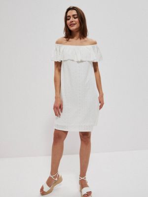 Prolamované šaty Moodo bílé