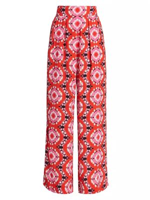 Широкие брюки с принтом с геометрическим узором Figue розовые
