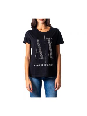 Koszulka z nadrukiem Armani Exchange czarna