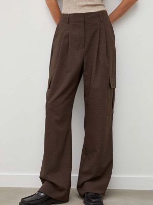 Spodnie z wysoką talią Herskind brązowe
