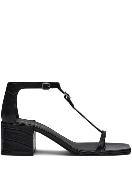 Kožené sandály Courrèges černé