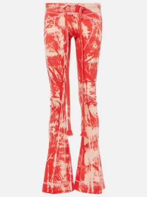 Pantaloni dritti a vita bassa tie-dye Knwls rosso