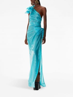 Asymetrické večerní šaty Nina Ricci modré