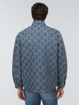 Camisa vaquera de tejido jacquard Gucci