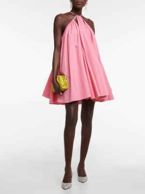 Βαμβακερή φόρεμα Oscar De La Renta ροζ