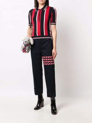 Polo à rayures Thom Browne rouge