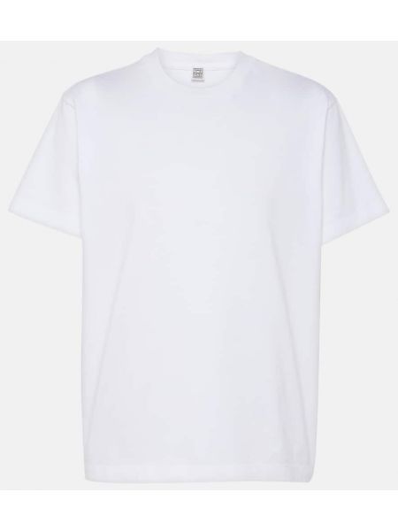 Camiseta de algodón de tela jersey Totême blanco