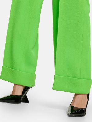 Vlněné kalhoty relaxed fit Christopher Kane zelené