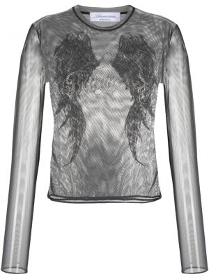 Top con stampa Blumarine grigio