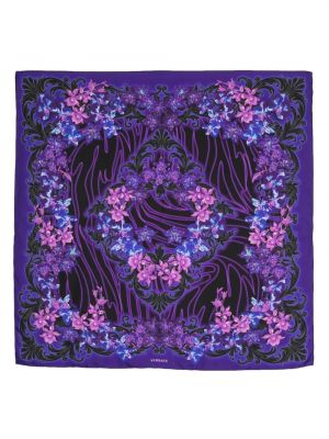 Květinový hedvábný šál s potiskem Versace