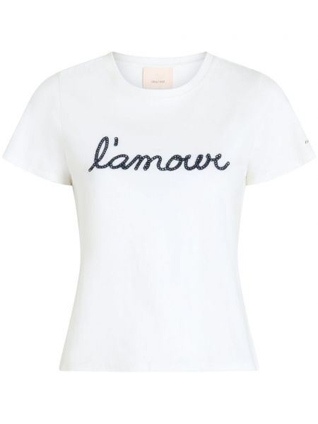 T-shirt aus baumwoll mit print Cinq A Sept weiß