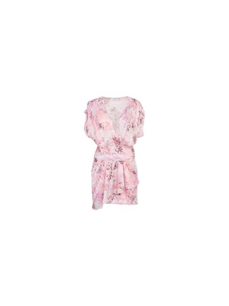 Geblümtes minikleid mit v-ausschnitt Iro pink