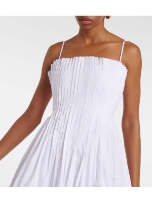 Pamučna midi haljina Staud bijela