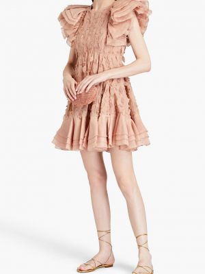 Платье мини с рюшами с аппликацией Zimmermann