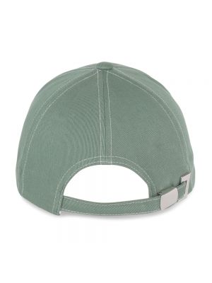 Cappello con visiera ricamato ricamato di cotone Balmain verde