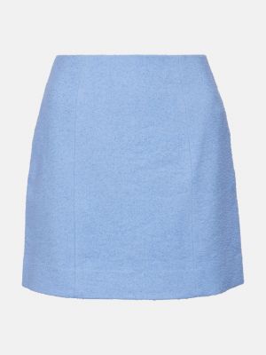 Хлопковая льняная юбка мини Patou синяя