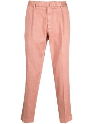 Plisirane hlače ravnih nogavica Dell'oglio ružičasta