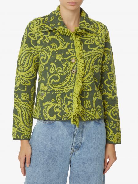 Трикотажное пальто из смесовой шерсти Manila Grace зеленый