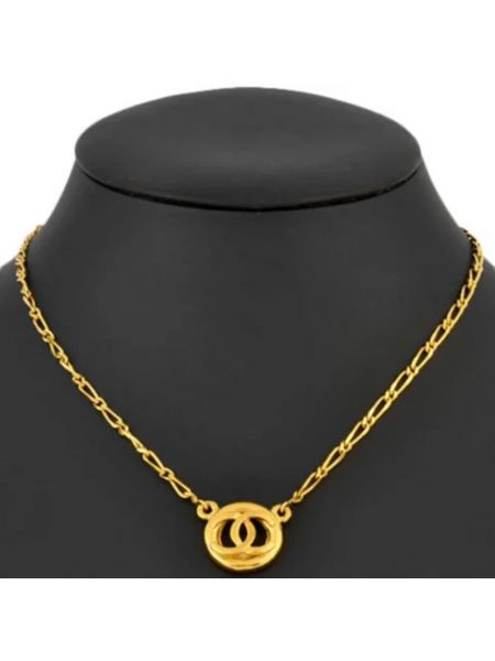 Collar de oro retro Chanel Vintage amarillo