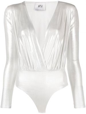 Atu Body Couture metallic V-neck bodysuit - Argento