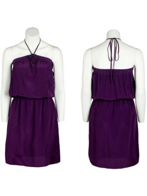Платье BeaYukMui, натуральный шелк, повседневное, свободный силуэт, мини, 44 фиолетовый