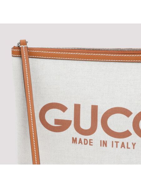 Bolso clutch con estampado Gucci beige