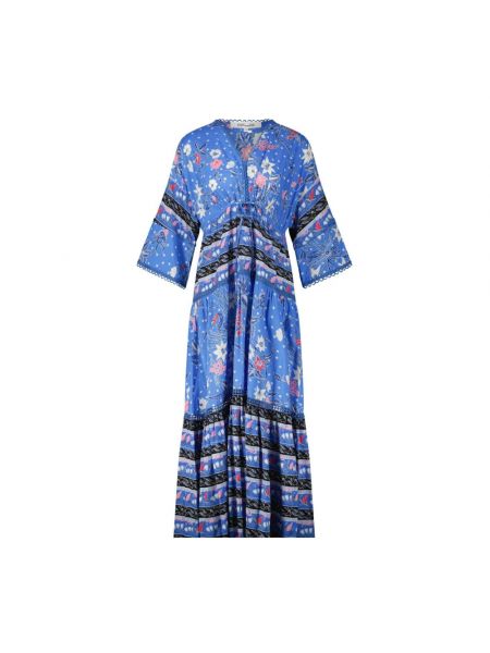 Sukienka długa w kwiatki Diane Von Furstenberg niebieska