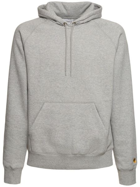 Hoodie i bomull Carhartt Wip grå