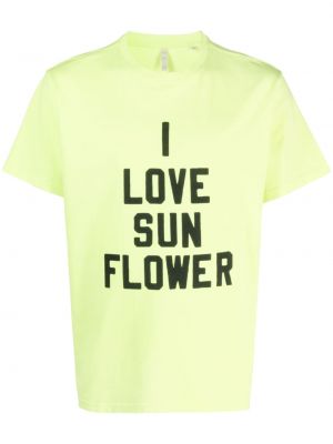 Памучна тениска с принт Sunflower жълто