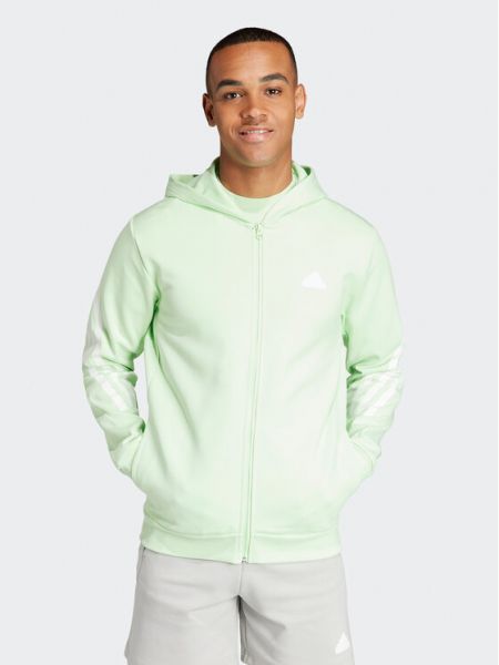 Csíkos pulóver Adidas zöld