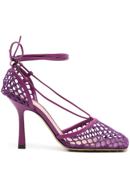 Sandály se síťovinou Bottega Veneta fialové