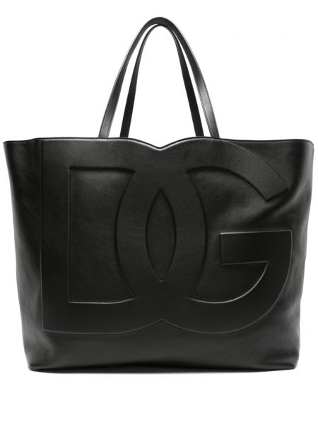 Leder shopper handtasche Dolce & Gabbana schwarz