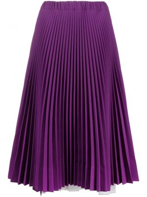 Jupe mi-longue plissé en crêpe Plan C violet