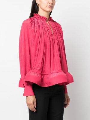 Bluzka z falbankami Lanvin różowa