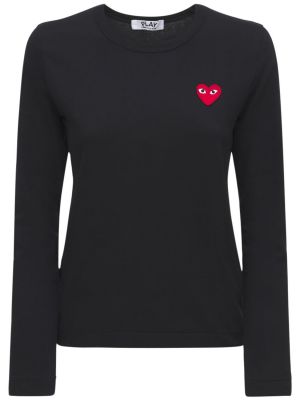 Jersey bomull t-skjorte Comme Des Garçons Play svart