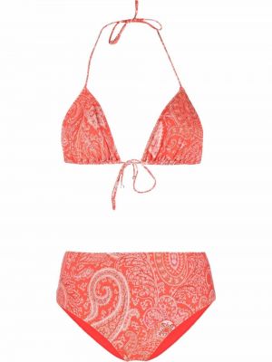 Bikini en cachemire à imprimé Etro orange