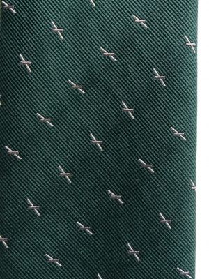 Jedwabny krawat żakardowy Brioni zielony