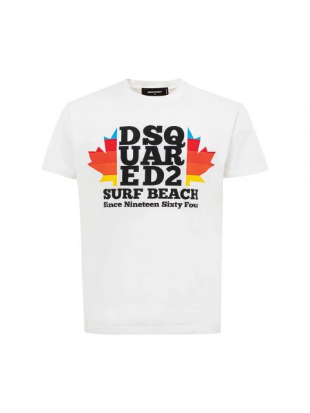 Koszulka z nadrukiem plażowa Dsquared2 biała