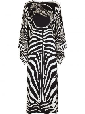 Abendkleid mit print mit drapierungen mit zebra-muster Dolce & Gabbana