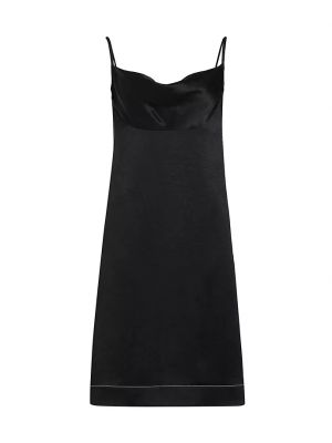 Платье миди из мятого атласа с воротником-хомутом Proenza Schouler черный